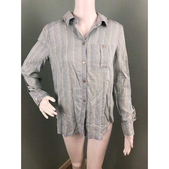 NWT Women's Paige L/S "Tenna" Chambray Button Down Shirt Sz Medium - Picture 5 of 12